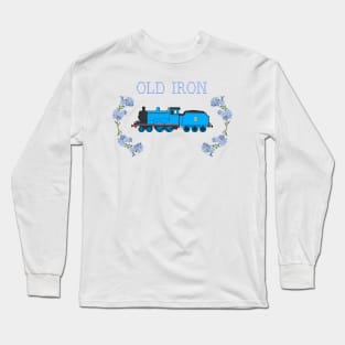 "Old Iron" not-so-cross-stitch – Edward the Blue Engine Long Sleeve T-Shirt